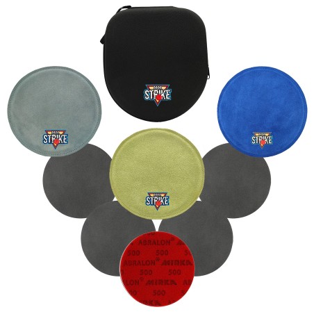 3x M&M Strike Ścierki Bowlingowe + 5x MIRKA Abralon Krążki Ścierne + Czarne etui