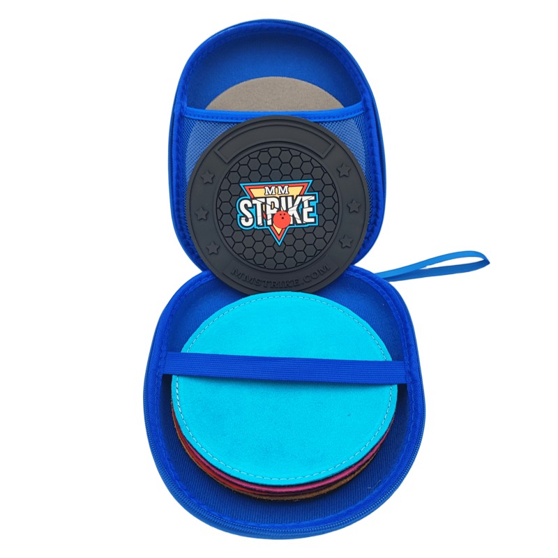MM STRIKE FlexHook Bowling Disk + 5x pads en cuir de bowling + étui + 5x Abralon pads MM STRIKE FlexHook Bowling Disk + 5x pads en cuir de bowling + étui + 5x Abralon pads