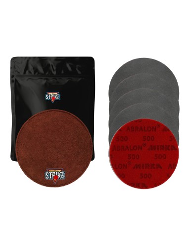 1x M&M Strike Premium Bowling Shammy + 5x MIRKA Abralon Schleifpads (Körnung 180–4000)