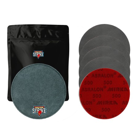 1x M&M Strike Premium Bowling Shammy + 5x MIRKA Abralon Schleifpads (Körnung 180–4000)