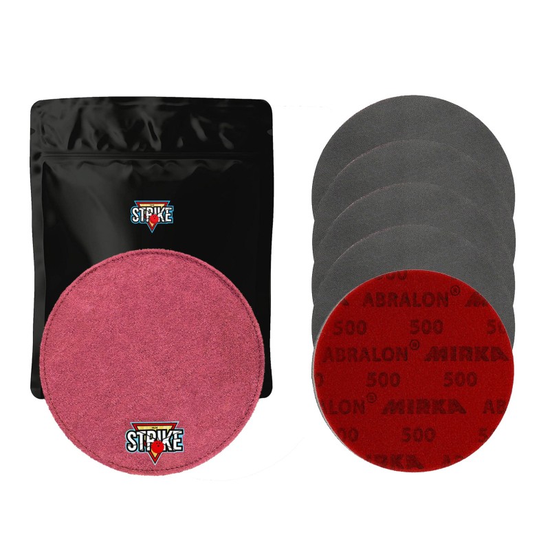 1x M&M Strike Premium Bowling Shammy + 5x MIRKA Abralon Schleifpads (Körnung 180–4000) 1x M&M Strike Premium Bowling Shammy + 5x MIRKA Abralon Schleifpads (Körnung 180–4000)