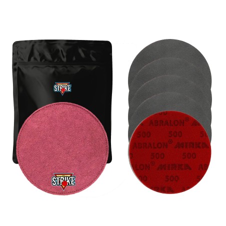 1x M&M Strike Premium Bowling Shammy + 5x MIRKA Abralon Schleifpads (Körnung 180–4000)