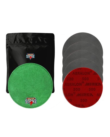 1x M&M Strike Premium Bowling Shammy + 5x MIRKA Abralon Schleifpads (Körnung 180–4000)