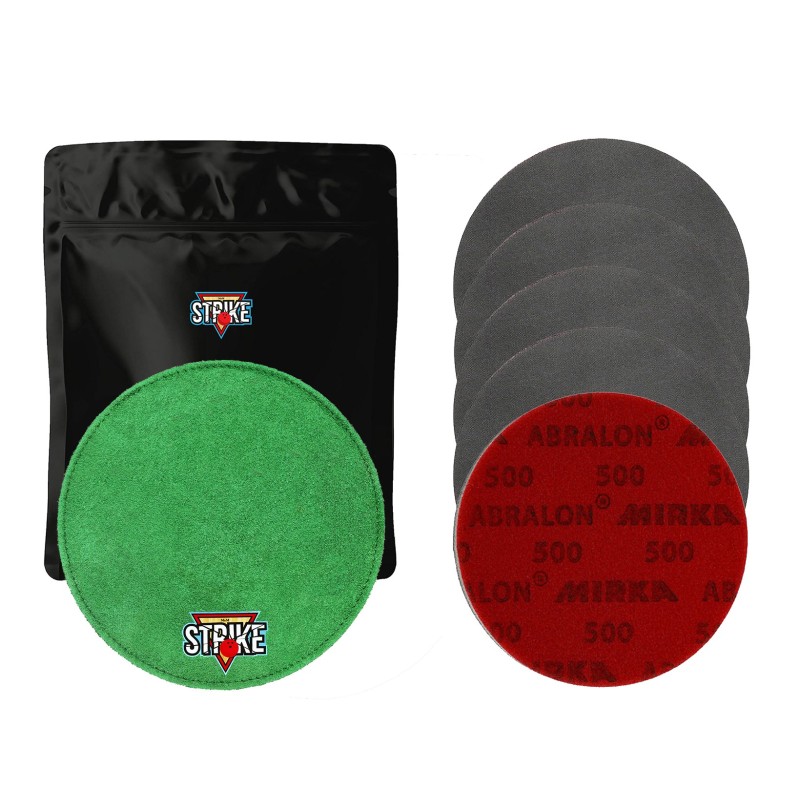 1x M&M Strike Premium Bowling Shammy + 5x MIRKA Abralon Schleifpads (Körnung 180–4000) 1x M&M Strike Premium Bowling Shammy + 5x MIRKA Abralon Schleifpads (Körnung 180–4000)