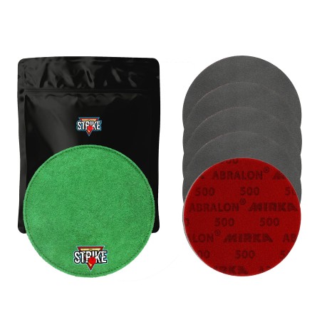1x M&M Strike Premium Bowling Shammy + 5x MIRKA Abralon Schleifpads (Körnung 180–4000)