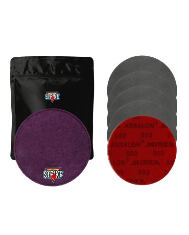 1x M&M Strike Premium Bowling Shammy + 5x MIRKA Abralon Schleifpads (Körnung 180–4000)