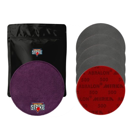 1x M&M Strike Premium Bowling Shammy + 5x MIRKA Abralon Schleifpads (Körnung 180–4000)