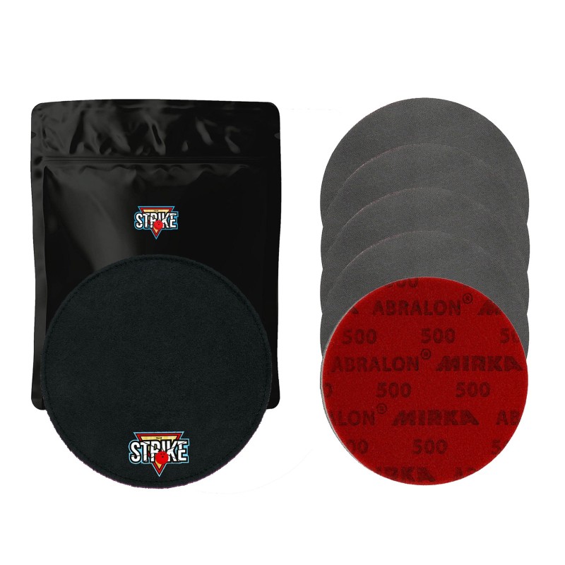 1x M&M Strike Premium Bowling Shammy + 5x MIRKA Abralon Schleifpads (Körnung 180–4000) 1x M&M Strike Premium Bowling Shammy + 5x MIRKA Abralon Schleifpads (Körnung 180–4000)
