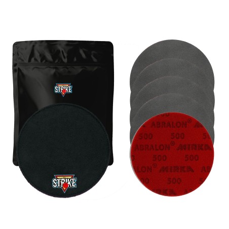 1x M&M Strike Premium Bowling Shammy + 5x MIRKA Abralon Schleifpads (Körnung 180–4000)