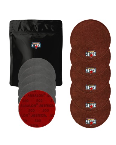 5x M&M Strike Premium Bowling Shammy + 5x MIRKA Abralon Schleifpads (Körnung 180–4000)