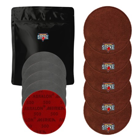 5x M&M Strike Premium Bowling Shammy + 5x MIRKA Abralon Schleifpads (Körnung 180–4000)