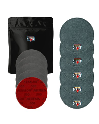 5x M&M Strike Premium Bowling Shammy + 5x MIRKA Abralon Schleifpads (Körnung 180–4000)
