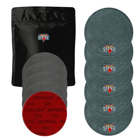 5x M&M Strike Premium Bowling Shammy + 5x MIRKA Abralon Schleifpads (Körnung 180–4000)