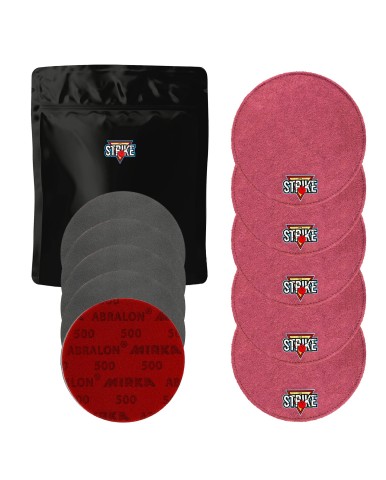 5x M&M Strike Premium Bowling Shammy + 5x MIRKA Abralon Schleifpads (Körnung 180–4000)