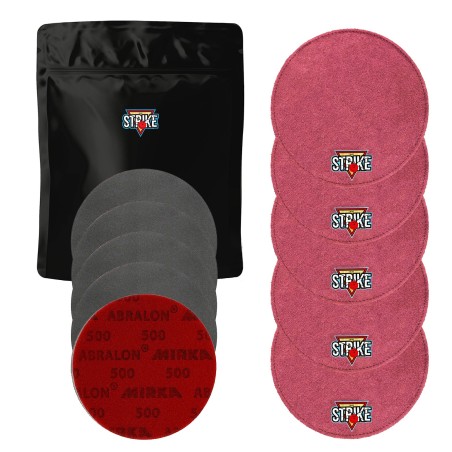 5x M&M Strike Premium Bowling Shammy + 5x MIRKA Abralon Schleifpads (Körnung 180–4000)