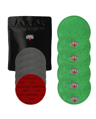 5x M&M Strike Premium Bowling Shammy + 5x MIRKA Abralon Schleifpads (Körnung 180–4000)