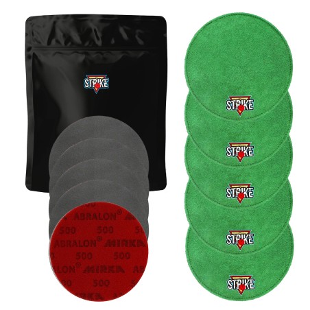 5x M&M Strike Premium Bowling Shammy + 5x MIRKA Abralon Schleifpads (Körnung 180–4000)