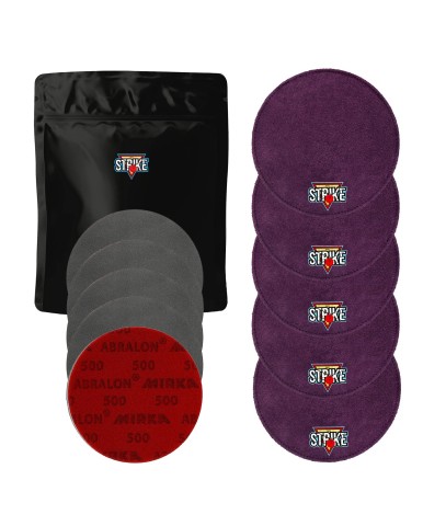 5x M&M Strike Premium Bowling Shammy + 5x MIRKA Abralon Schleifpads (Körnung 180–4000)