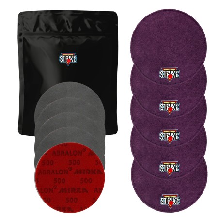 5x M&M Strike Premium Bowling Shammy + 5x MIRKA Abralon Schleifpads (Körnung 180–4000)