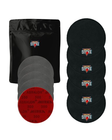 5x M&M Strike Premium Bowling Shammy + 5x MIRKA Abralon Schleifpads (Körnung 180–4000)