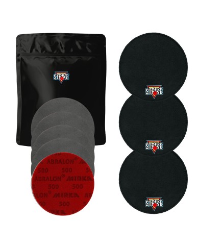 3x M&M Strike Premium Bowling Shammy Pad + 5x MIRKA Abralon Sanding Discs (Grits 180-4000)