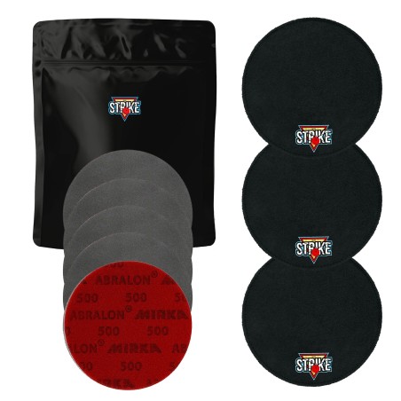 3x M&M Strike Premium Bowling Shammy Pad + 5x MIRKA Abralon Sanding Discs (Grits 180-4000)