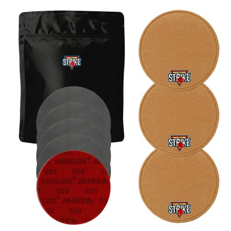 3x M&M Strike Premium Bowling Shammy Pad + 5x MIRKA Abralon Sanding Discs (Grits 180-4000)