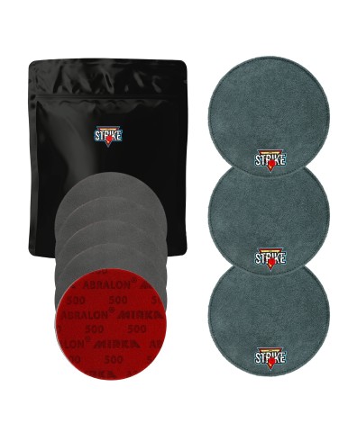 3x M&M Strike Premium Bowling Shammy Pad + 5x MIRKA Abralon Sanding Discs (Grits 180-4000)