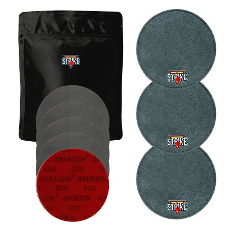 3x M&M Strike Premium Bowling Shammy Pad + 5x MIRKA Abralon Sanding Discs (Grits 180-4000)