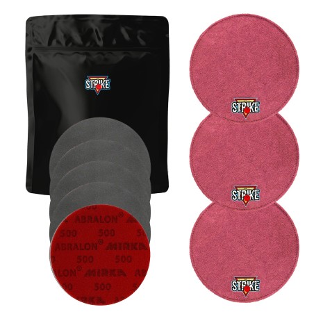 3x M&M Strike Premium Bowling Shammy Pad + 5x MIRKA Abralon Sanding Discs (Grits 180-4000)