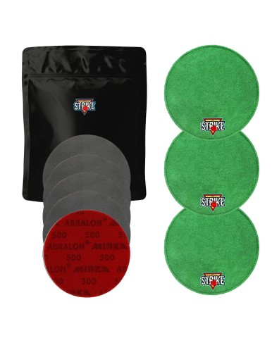 3x M&M Strike Premium Bowling Shammy Pad + 5x MIRKA Abralon Sanding Discs (Grits 180-4000)
