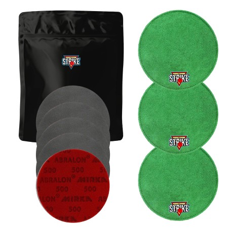 3x M&M Strike Premium Bowling Shammy Pad + 5x MIRKA Abralon Sanding Discs (Grits 180-4000)