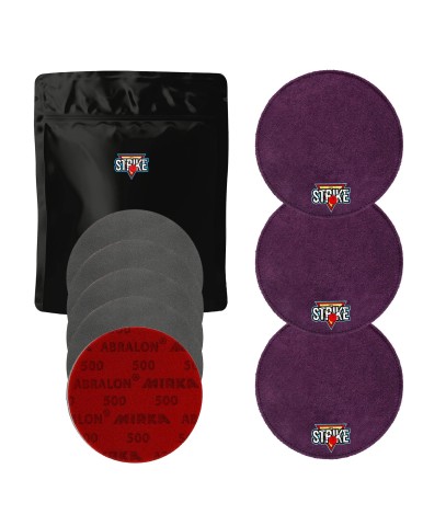 3x M&M Strike Premium Bowling Shammy Pad + 5x MIRKA Abralon Sanding Discs (Grits 180-4000)